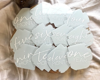 Acrylic Baby Milestones Disc | Acrylic Newborn Name Plaque | Hello My Name Is Sign | Baby Milestone Acrylic Markers | Bump Update Sign