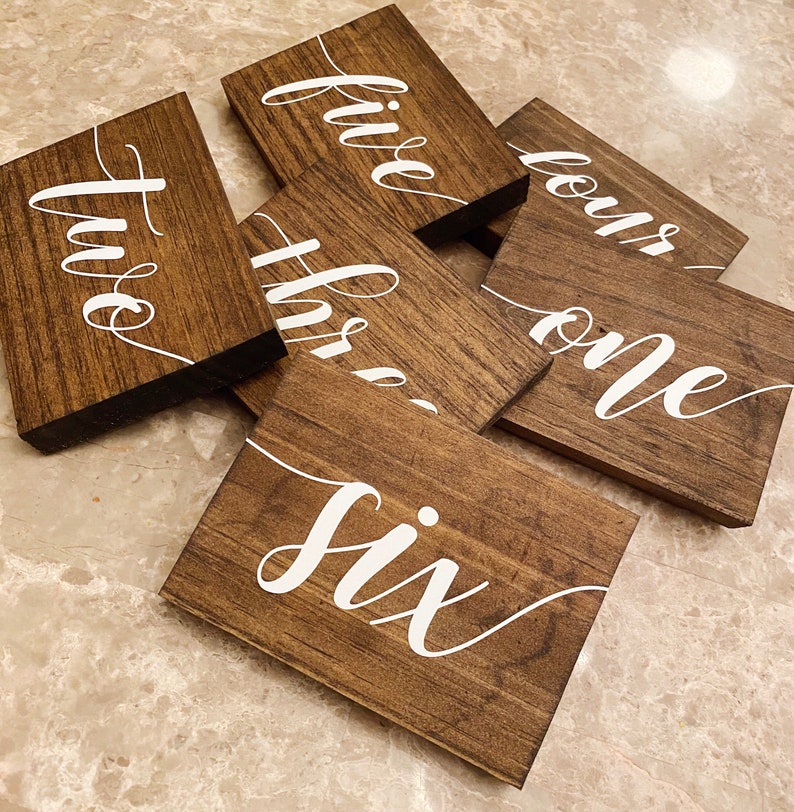 Becho 1-10 Wedding Table Numbers 9" Tall Wooden Table Numbers Tabletop Signs For Wedding Party Home Decoration Rustic Receptions Banquets Cafes Restaurants Hotels Grade Extra Thick Heavy Duty