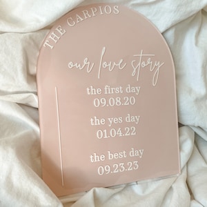 Our Love Story Arch Sign | Modern Couple Love Story Sign | Minimalist Wedding Sign