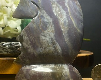 Ocean Jasper Moon, Purple Ocean Jasper, Ocean Jasper, Crystal Moon, Purple Moon, Luna, Moon