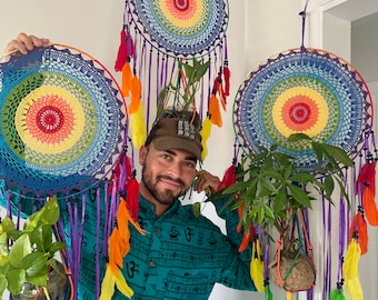 macramé chakra colores planta colgador