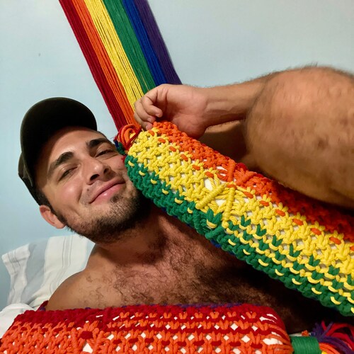 Macrame rainbow shops pillow
