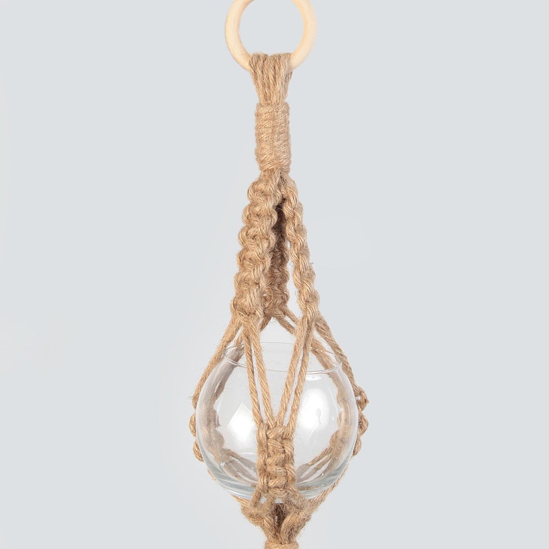 Jute macrame bohemian brown plant hanger Etsy