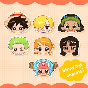 Straw Hat Acrylic Charm / One Piece / Luffy / Nami / Chopper / Zoro / Sanji / Robin / Usopp