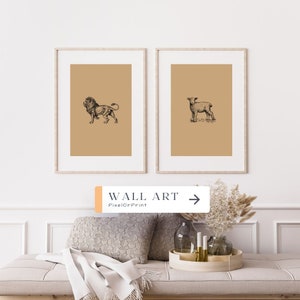 Digital Downloadable Lion and Lam Wall Art