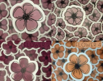 Pegatinas de flores TRANSPARENTES