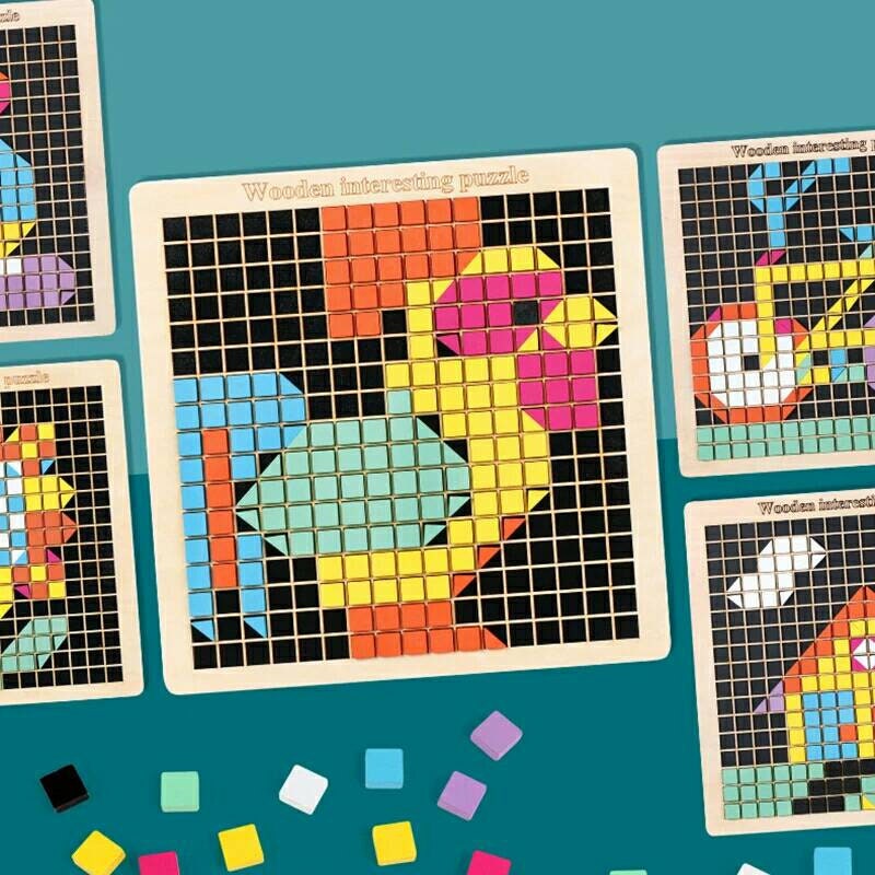 children pixel puzzle toy shaped as object children pixel puzzle toy shaped as object