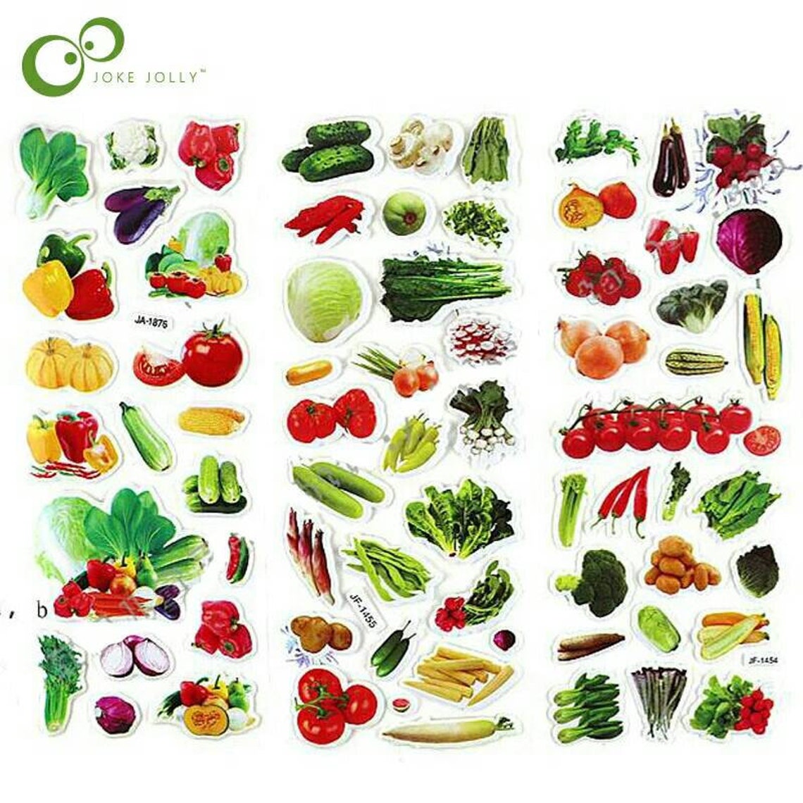 Vegetable Fruit 3D Bubble Sticker 20 Sheets for Children Scrap Etsy UK