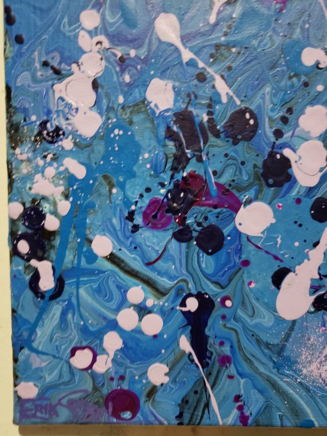 Acrylic Paint Pour and Drip Splatter Abstract Expression Etsy