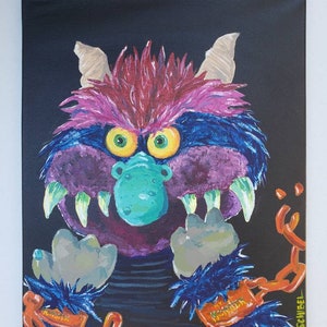 My Pet Monster 80s character acrylic painting Digital Print