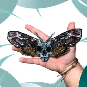 SkullBack Violet Moth Dead Head Hawkmoth Patch Bestickter Aufnäher
