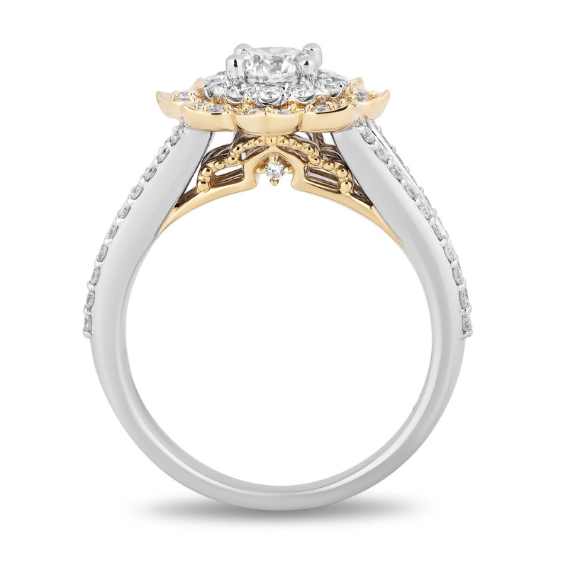 Enchanted Disney Engagement Ring in TwoTone Silver Diamond Etsy