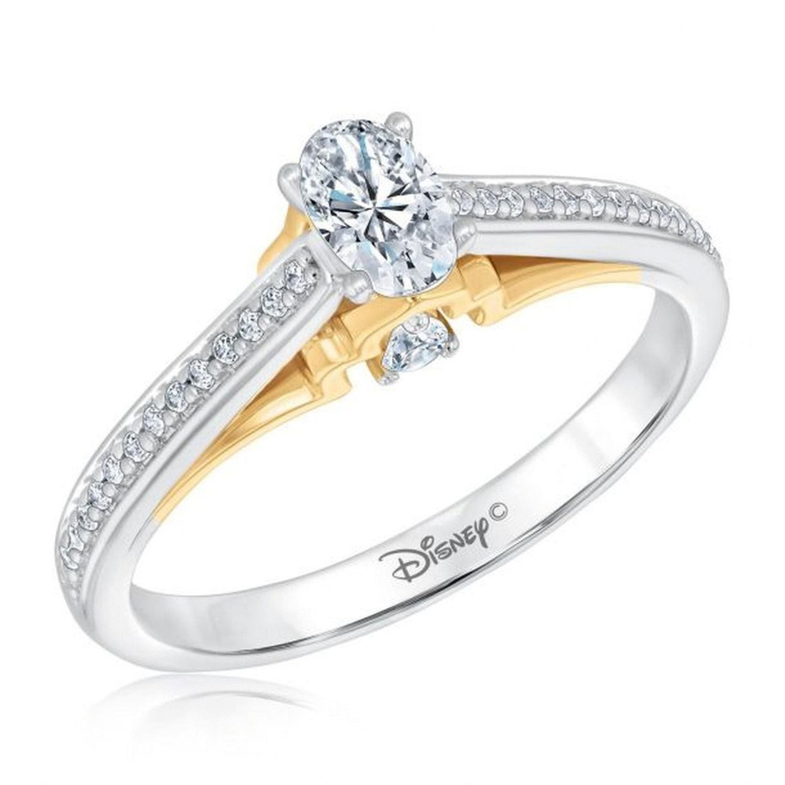 Enchanted Disney Fine Jewelry Jasmine Oval Diamond Ring in 925 Etsy