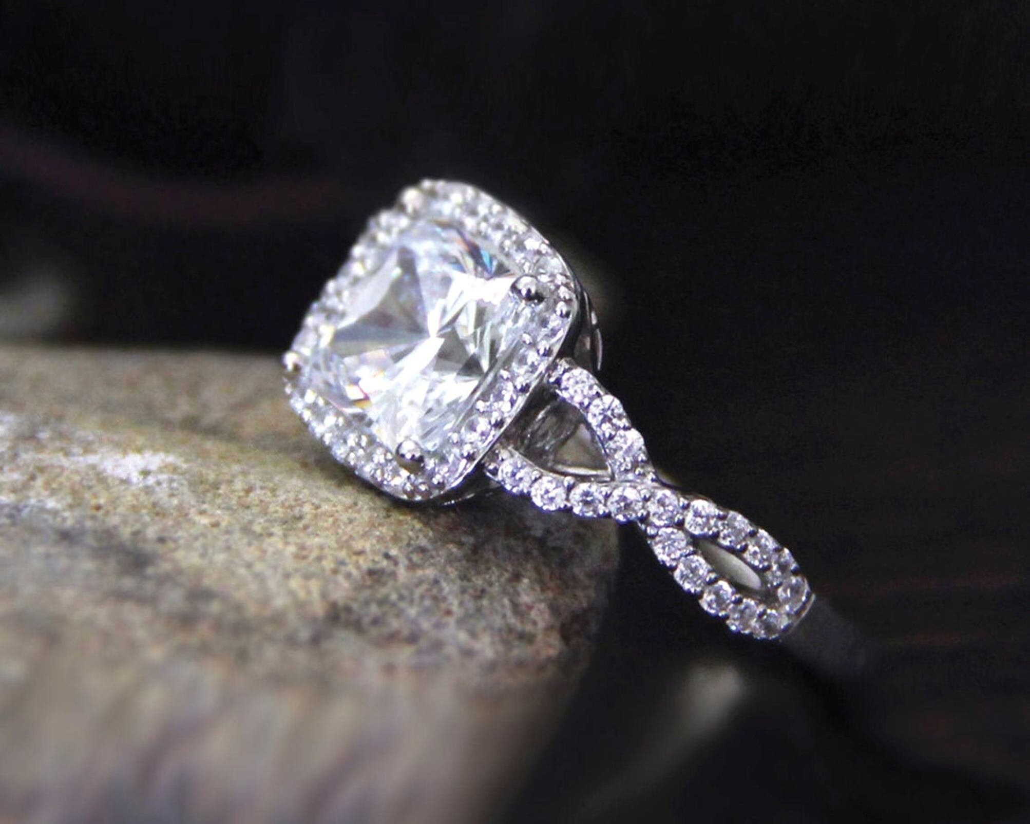 Classiest Cushion Cut Engagement Ring With Sophisticated Etsy
