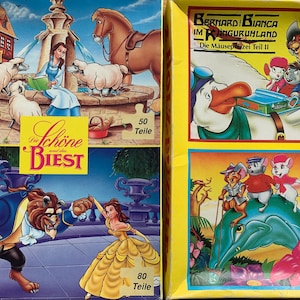 2 x Vintage holz Puzzles / Walt Disney / Made in sweden / Karnan Holzpuzzles
