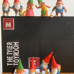 9 x David de Kabouter Miniature Gnome BRB Figurines Vintage 1980s / set