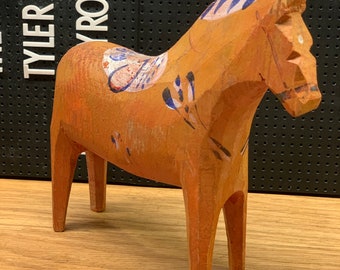 Cheval Dala Suédois Vintage – Grannas Olsson, Sculpté Et Peint à La Main