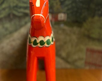ヴィンテージ木製スウェーデン ダーラホース/オルソン/ダーラナ馬 Akta