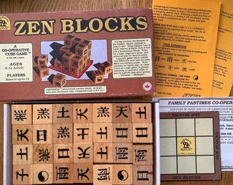 Jeu De Cubes Vintage En Bois - Complet Avec Sa Boîte D'origine, Occasion