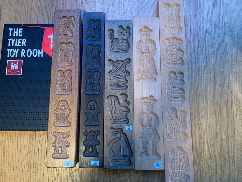 Vintage Dutch Wooden Forms Folk Art Speculaas Cookie Mold Vorm