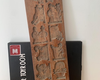 vintage Nederlandse houten vormen Volkskunst Speculaas molde de galletas vorm speculoos pareja / kan / swaan / cesta de flores / perro / barco