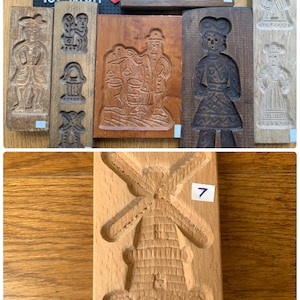 vintage Nederlandse vormen houten Volkskunst Speculaas koekjesvorm vorm speculoos schimmel windmolen -zwaan