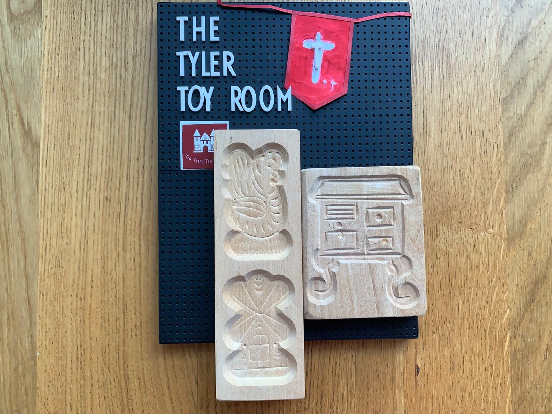 Vintage Dutch Wooden Forms Folk Art Speculaas Cookie Mold Vorm