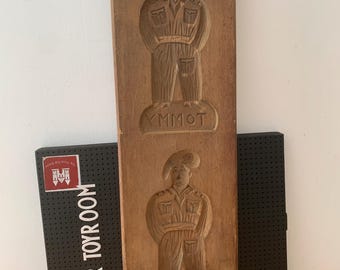 vintage Percha de pared formas de madera holandesas Arte popular Speculaas molde de galletas vorm speculoos / molde de galletas / Army Tommy