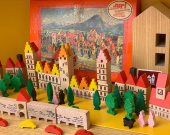 Juri Holz Spielwaren Wooden Toys - Vintage German Miniature wooden Toys - City View