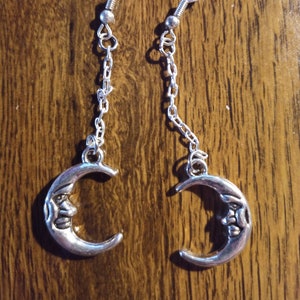 Celestial Sun Moon Star Earrings with 925 Sterling Silver Hooks - Dangle