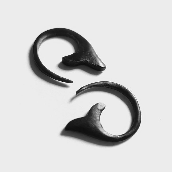 Buffalo Horn Spiral Gauges Earrings | Small Horn Gauges | Spiral Ear Hangers | Horn Ear Tapers | 12g Ear Stretcher | small ear ExpanderS