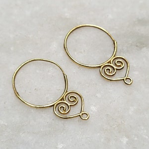 Minimalist Brass Hoop Earrings, Small Bohemian Hoops, Tribal Earrings, Festival Hippie Earrings, Gift For her