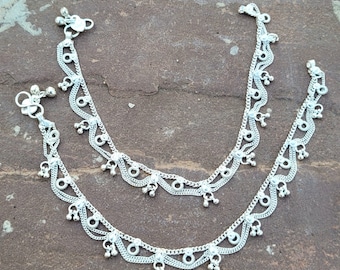 Buy Cavigliera D'argento Indiano, Campane Danza Del Ventre Gioielli Gypsy Boho, Cavigliere Catena Delicato Bracciale Caviglia Online In India - Foto 11