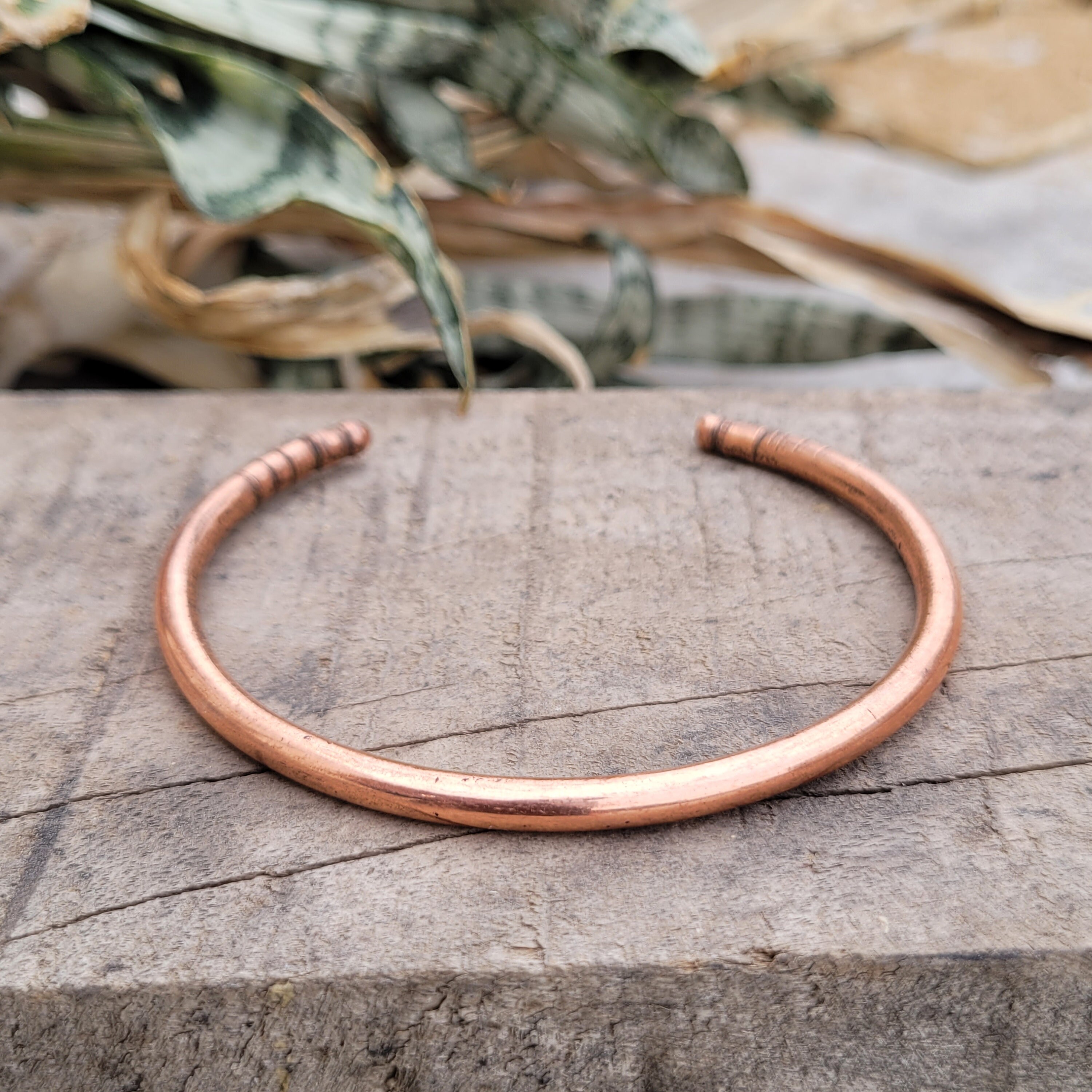 Adjustable Solid Copper Cuff Bracelet: Simple Boho Style