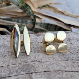 Chunky Gold Tone Brass Bold Rings, African Statement Rings, Adjustable Rings, Perfect Gift For Her