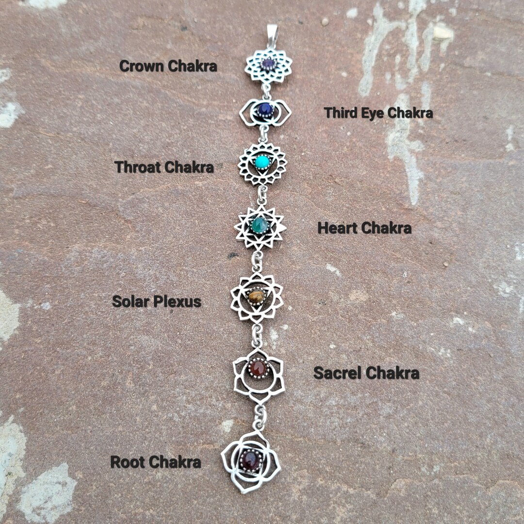 Lotus and Luna Gold Seven Chakra Drop Necklace