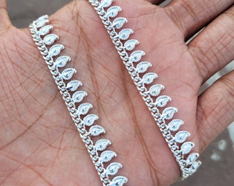 Boho Silver Plated Anklet, Ethnic Beach Jewelry