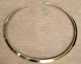 Minimalist Gold Tone Collar Necklace, Statement Choker Necklace, Simple Plain Choker, Cuff Necklace For Women, Perfect Gift For Her
