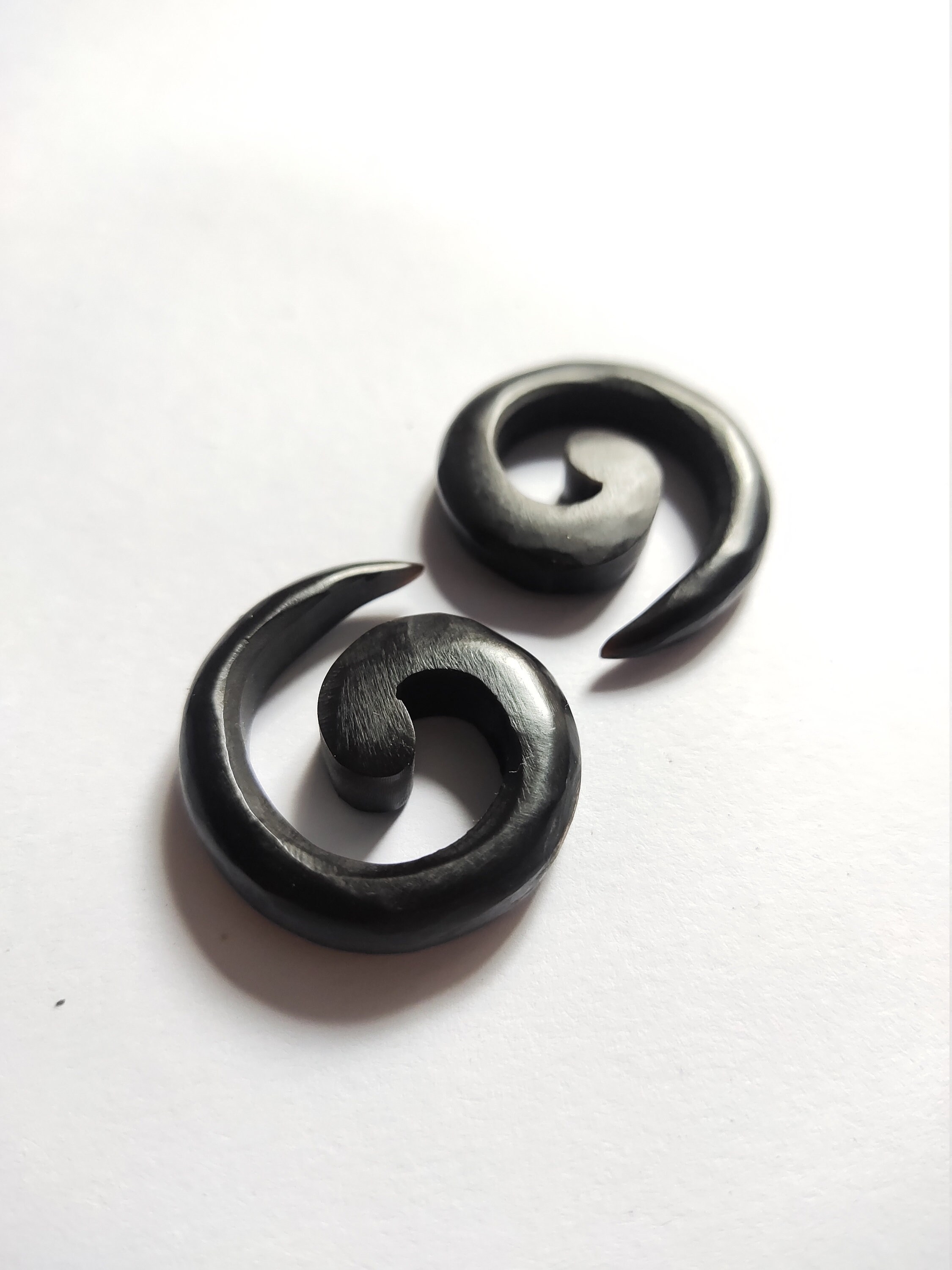 Tribal Wood Spiral Ear Stretchers Wood Ear Expanders Wood Etsy