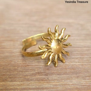 Adjustable Boho Brass Ring, Dainty Ring, Statement Ring, Unique Ring, Gold Tone, Perfect Gift For Her