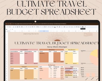 Savvy Sheets - Ultimate Travel Budget Planner Spreadsheet - Google SheetsInstant Download