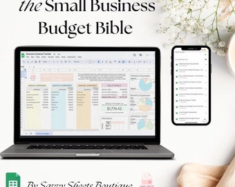 Business Expenses Tracker Budget Spreadsheet- Google Sheets Instant Download
