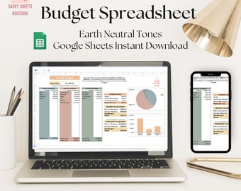 Barefoot  Inspired Simple Bucket Budget Spreadsheet - Google Sheets Instant Download