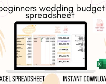 Savvy Sheets - Wedding Budget Planner - MS Excel Instant Download