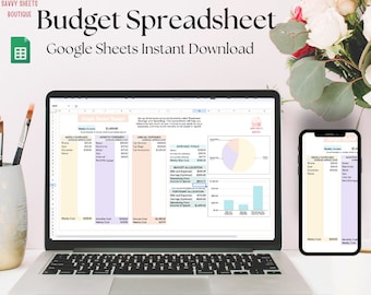 Simple Bucket Budget Spreadsheet - Google Sheets Instant Download