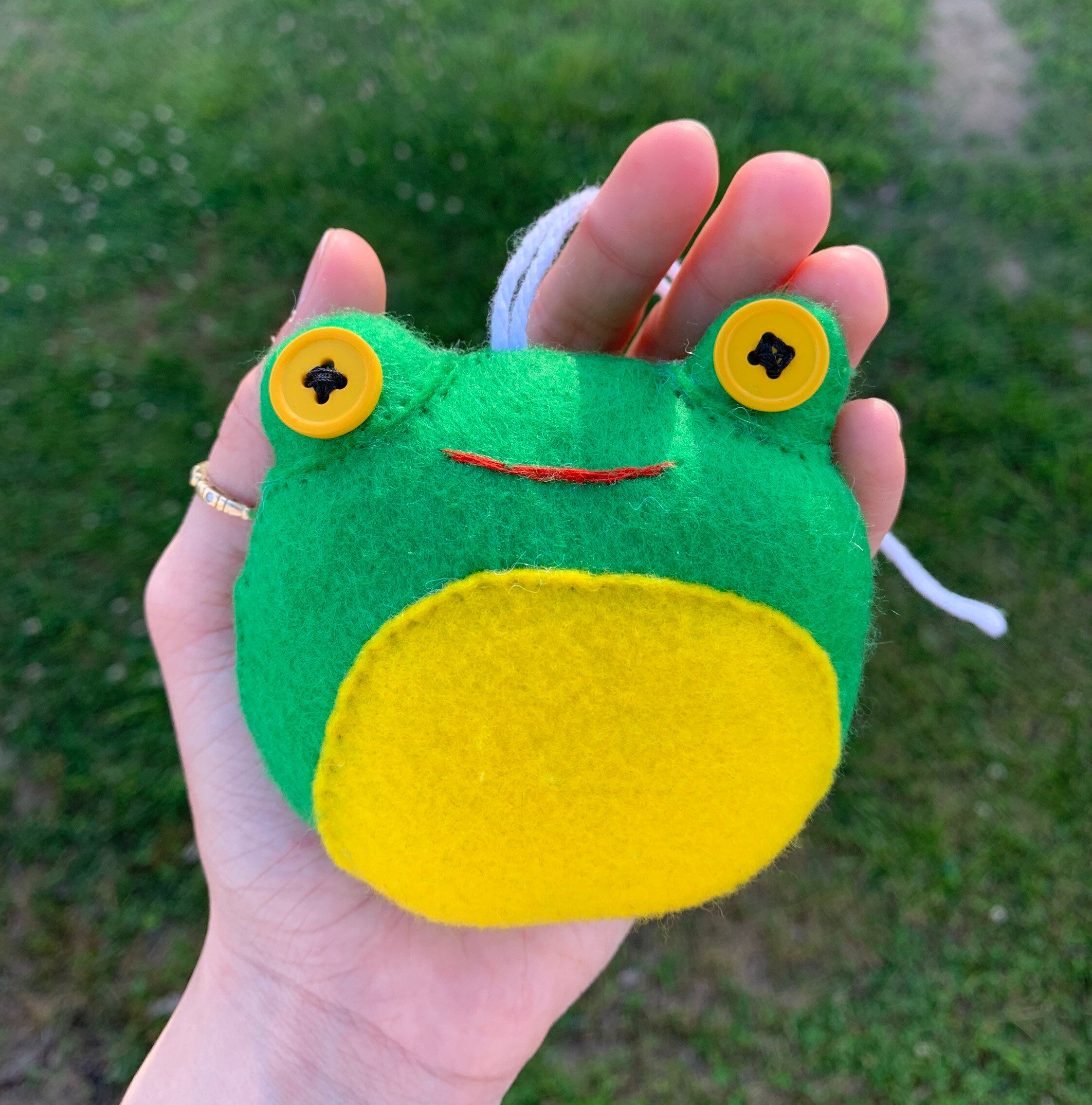 Handmade Hanging Frog Plush Toy car rear view mirror decor Etsy
