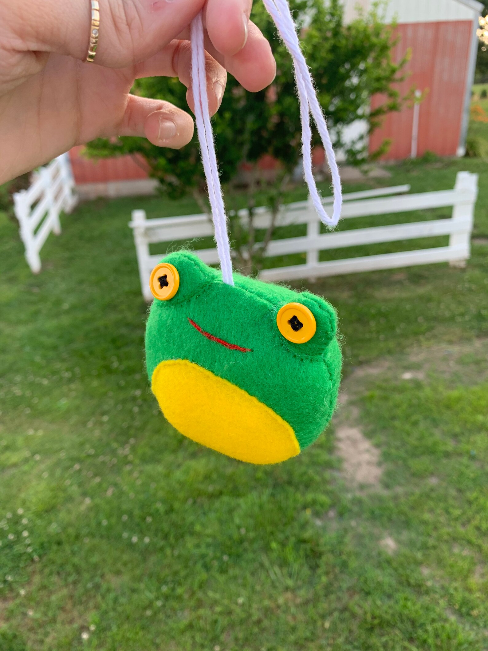 Handmade Hanging Frog Plush Toy car rear view mirror decor Etsy