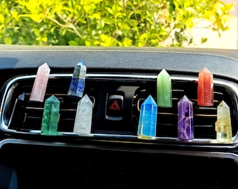 Natural Quartz Crystal Car Vent Clip: Healing Energy Car Decor