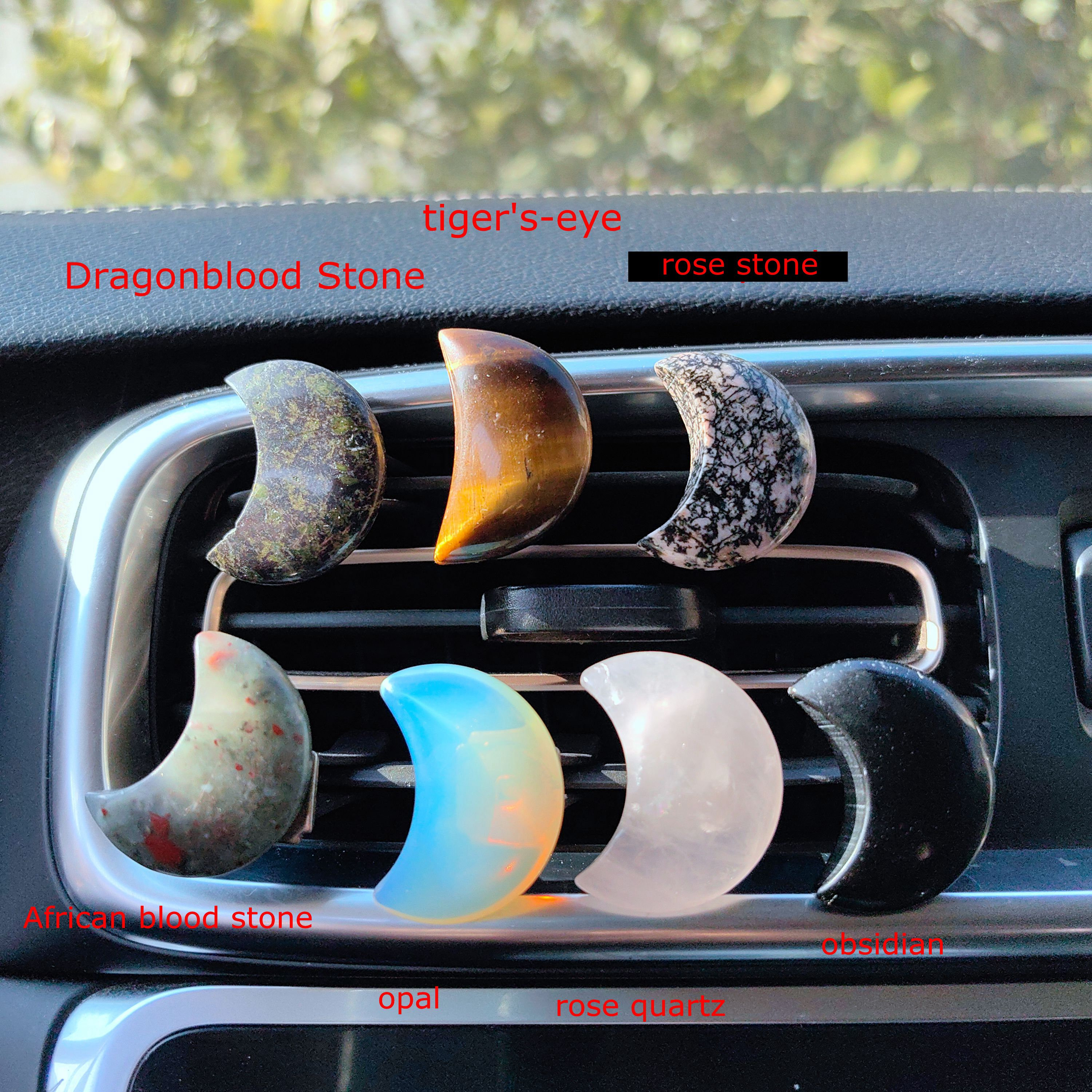 (Set of 2pcs)Crystal Car Vent Clips Crystal Star Moon Car Outlet Decoration, Natural Quartz Car Parts, Car Crystal, Car Gifts