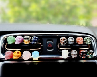 Crystal Car Accessory Vent Clips Carving Crystal Skull Car outlet decoration, quartz car parts, car crystal, car gifts Christmas gift